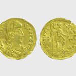 Βασίλειο Βησιγότθων, περ. 420-440, σόλιδος στο όνομα του αυτοκράτορα Ονωρίου. NM BE 880 ιζ΄.
