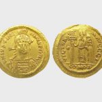 Ουίτιγις, ηγεμόνας των Οστρογότθων, 536-540, σόλιδος στο όνομα του αυτοκράτορα Ιουστινιανού Α΄. NM 462/1999.